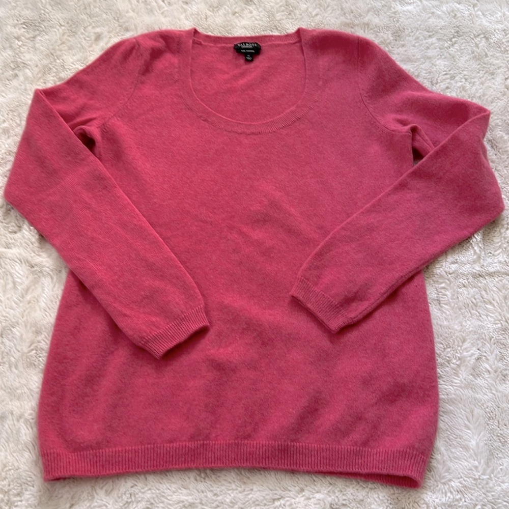 Talbots Pink Cashmere scoop neck sweater Size M